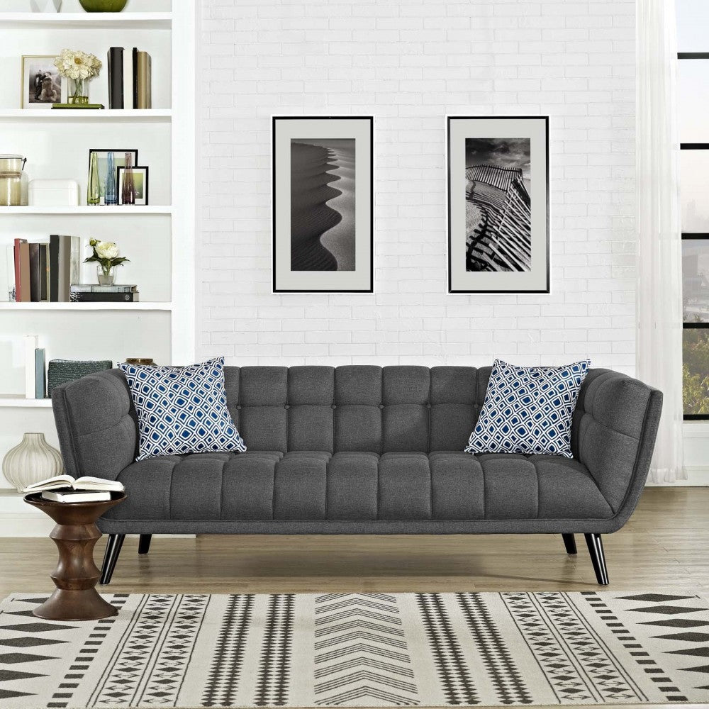 Bestow Upholstered Fabric Sofa, Gray