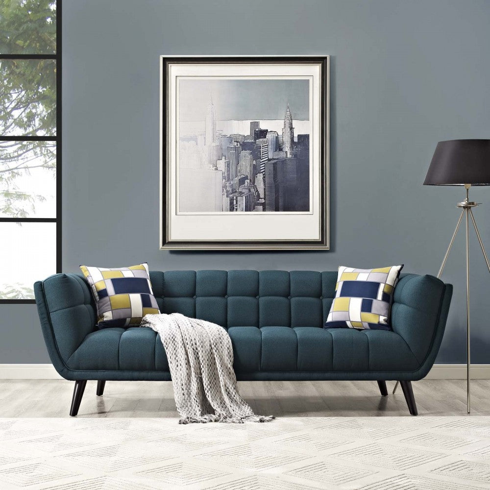 Bestow Upholstered Fabric Sofa, Blue