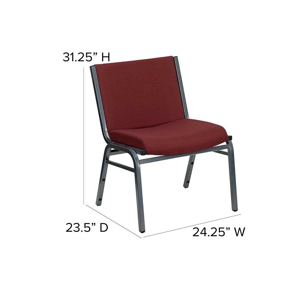 Big & Tall 1000 lb. Rated Burgundy Fabric Stack Chair