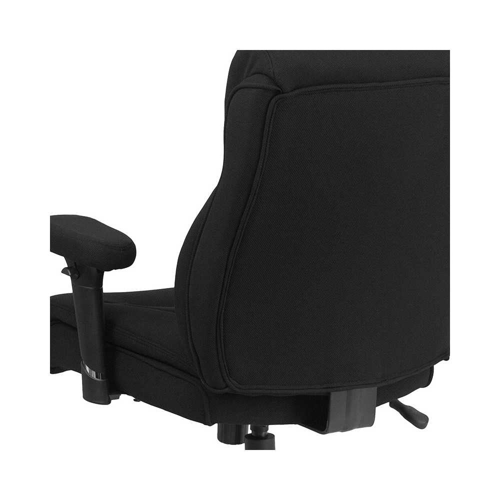 Big & Tall 400 lb. Rated Black Fabric Ergonomic Task Office Chair with Line Stitching and Adjustable Arms
