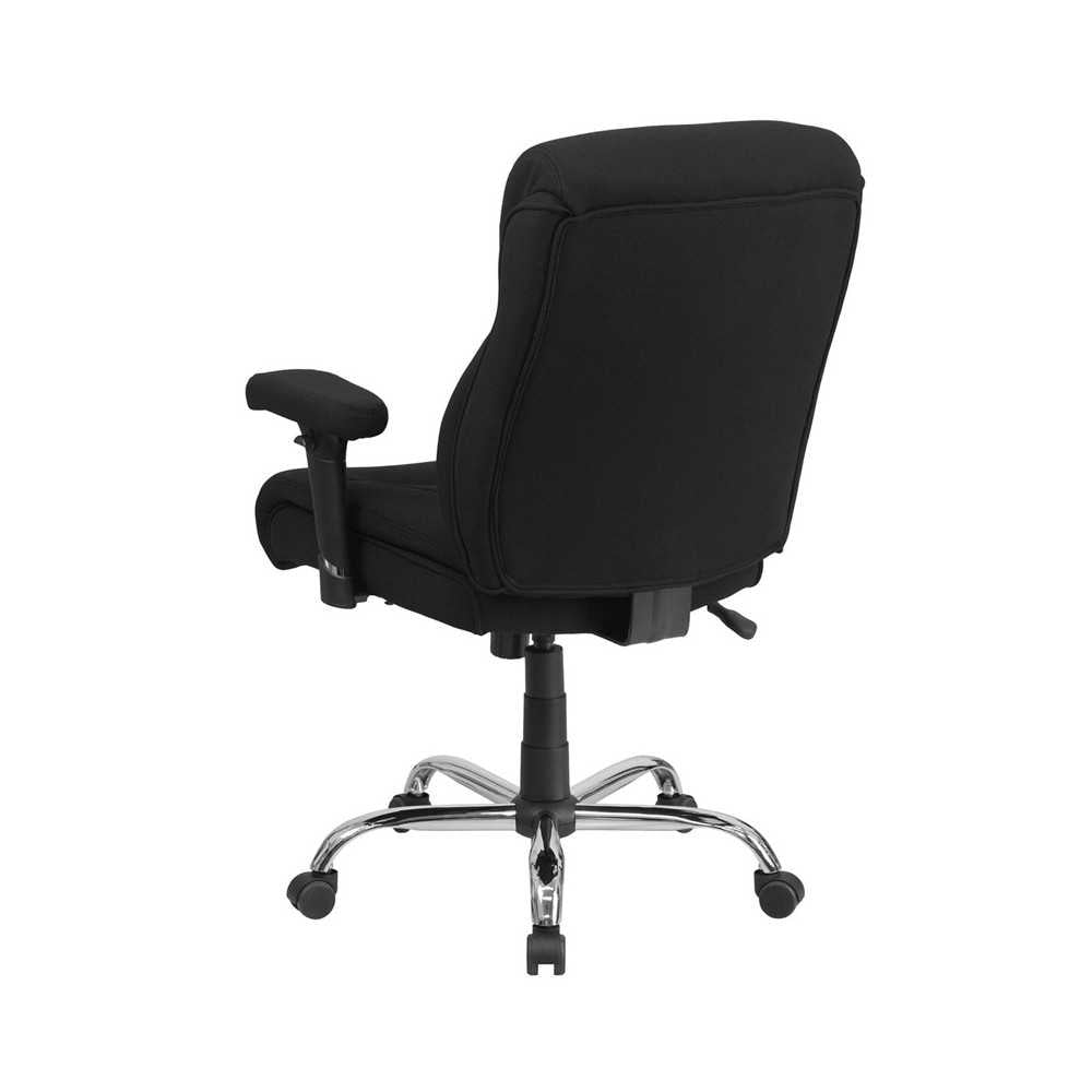 Big & Tall 400 lb. Rated Black Fabric Ergonomic Task Office Chair with Line Stitching and Adjustable Arms