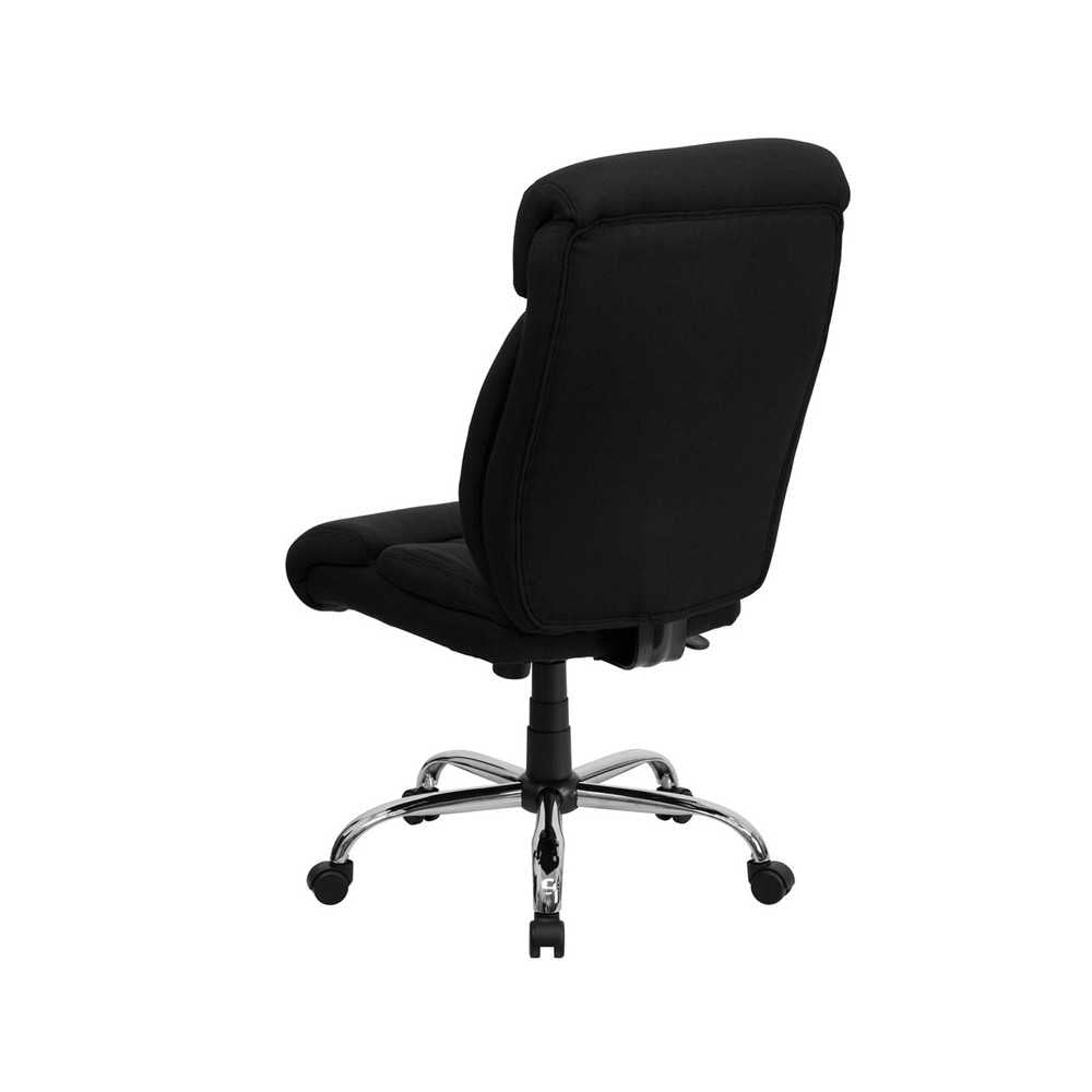 Big & Tall 400 lb. Rated Black Fabric Executive Ergonomic Office Chair and Chrome Base