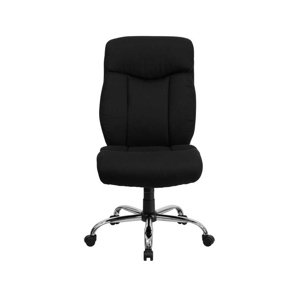 Big & Tall 400 lb. Rated Black Fabric Executive Ergonomic Office Chair and Chrome Base