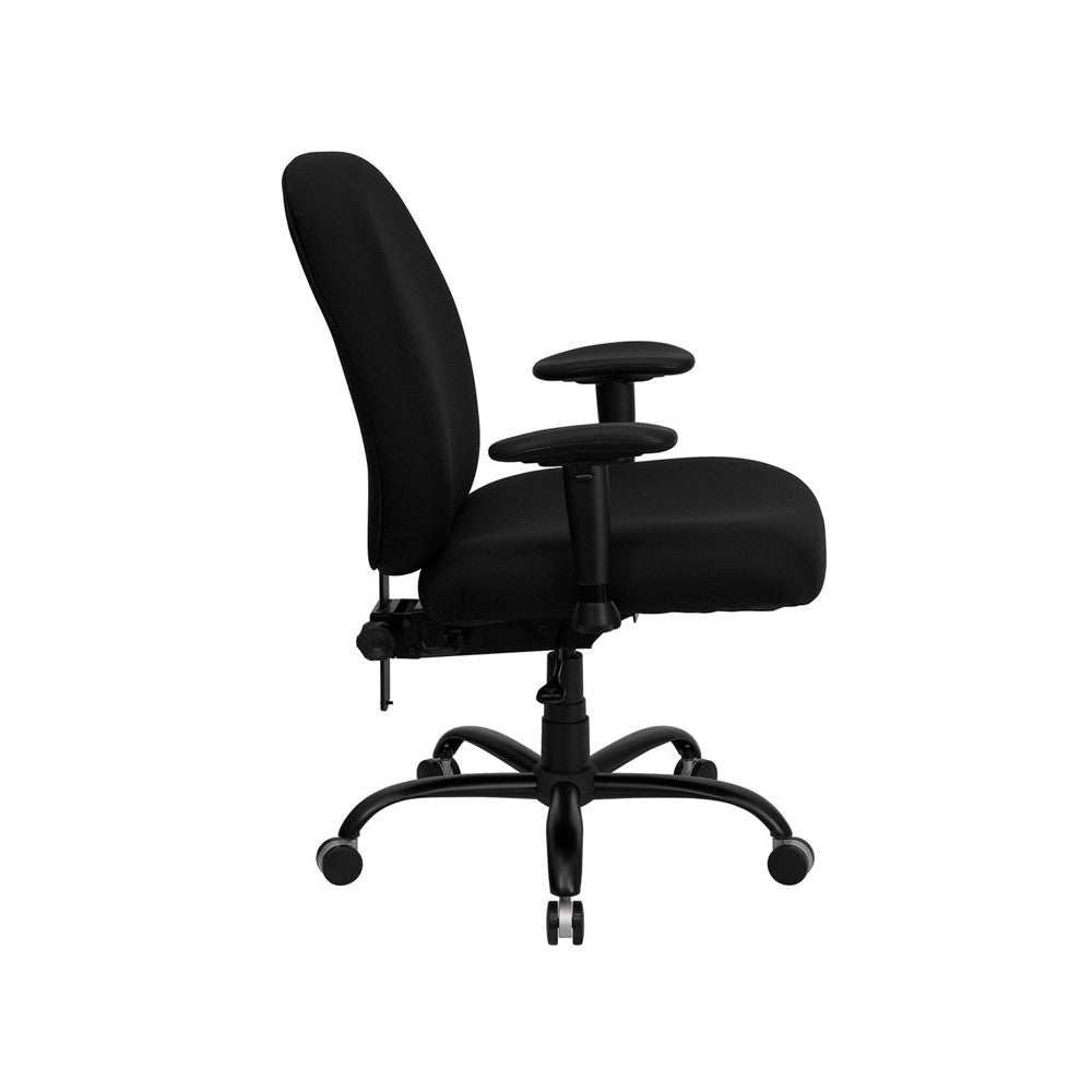 Big & Tall 400 lb. Rated Black Fabric Executive Ergonomic Office Chair with Adjustable Back and Arms