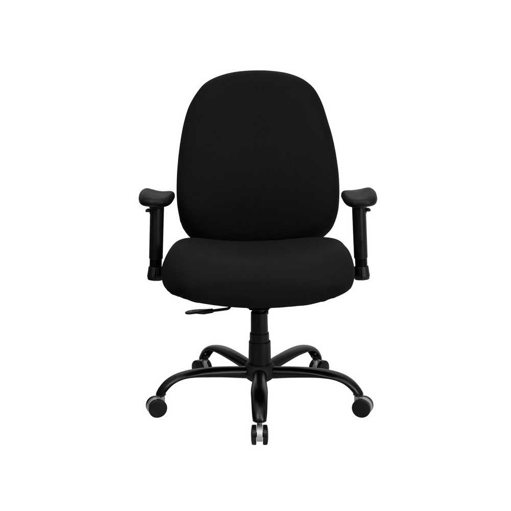 Big & Tall 400 lb. Rated Black Fabric Executive Ergonomic Office Chair with Adjustable Back and Arms