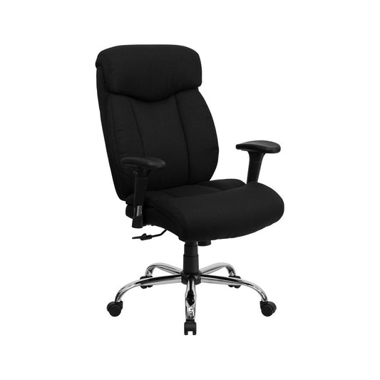 Big & Tall 400 lb. Rated Black Fabric Executive Ergonomic Office Chair with Full Headrest and Arms