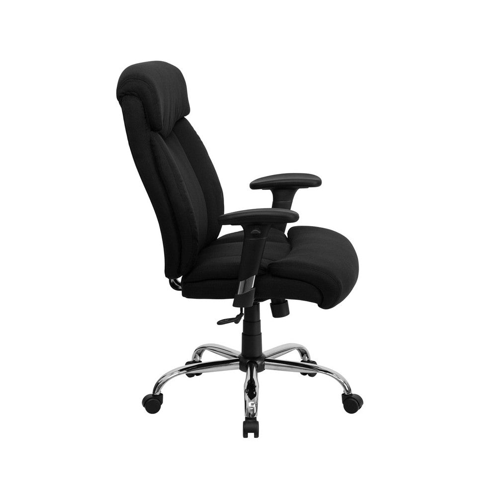 Big & Tall 400 lb. Rated Black Fabric Executive Ergonomic Office Chair with Full Headrest and Arms