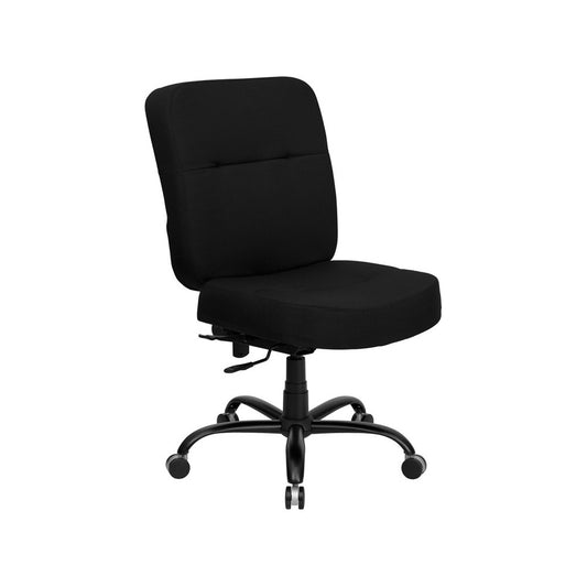 Big & Tall 400 lb. Rated Black Fabric Executive Swivel Ergonomic Office Chair with Rectangular Back