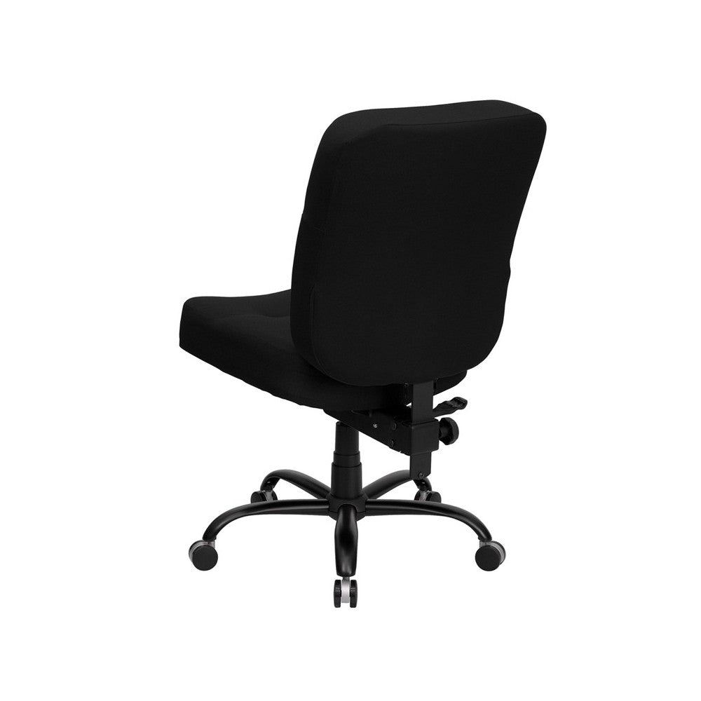 Big & Tall 400 lb. Rated Black Fabric Executive Swivel Ergonomic Office Chair with Rectangular Back
