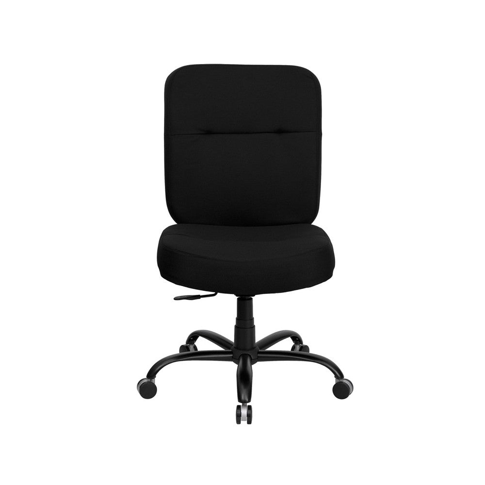 Big & Tall 400 lb. Rated Black Fabric Executive Swivel Ergonomic Office Chair with Rectangular Back
