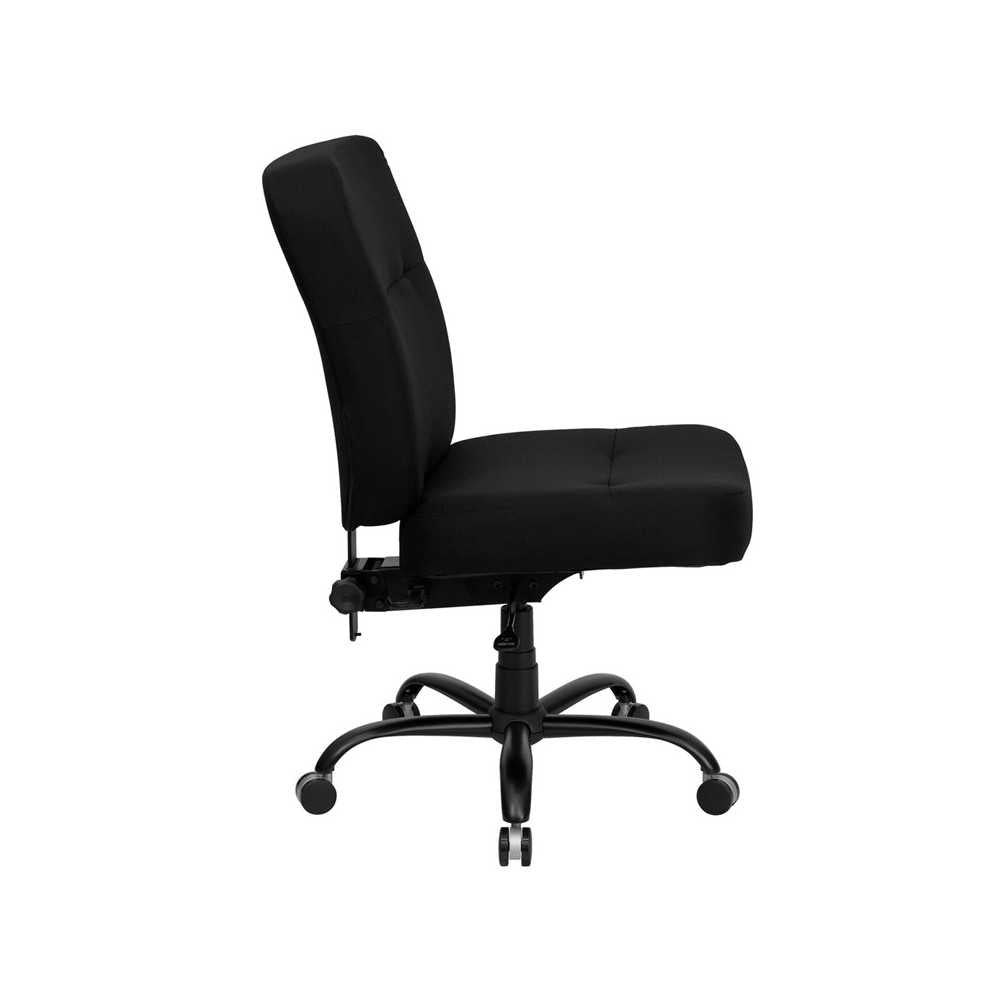 Big & Tall 400 lb. Rated Black Fabric Executive Swivel Ergonomic Office Chair with Rectangular Back