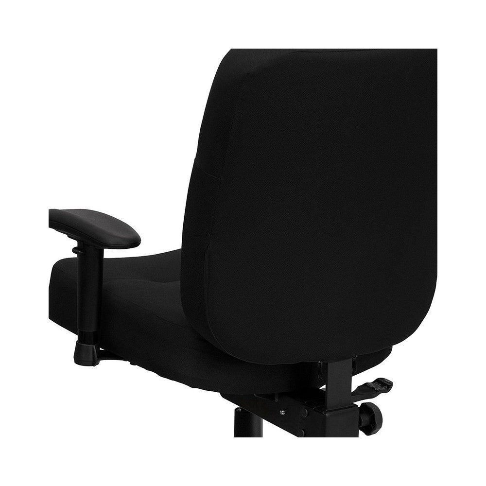 Big & Tall 400 lb. Rated Black Fabric Rectangular Back Ergonomic Draft Chair with Adjustable Arms
