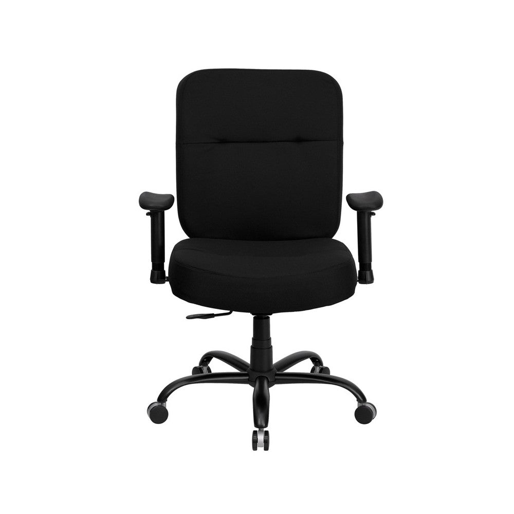 Big & Tall 400 lb. Rated Black Fabric Rectangular Back Ergonomic Office Chair with Arms