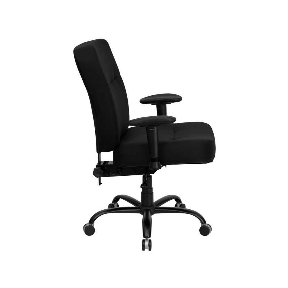 Big & Tall 400 lb. Rated Black Fabric Rectangular Back Ergonomic Office Chair with Arms