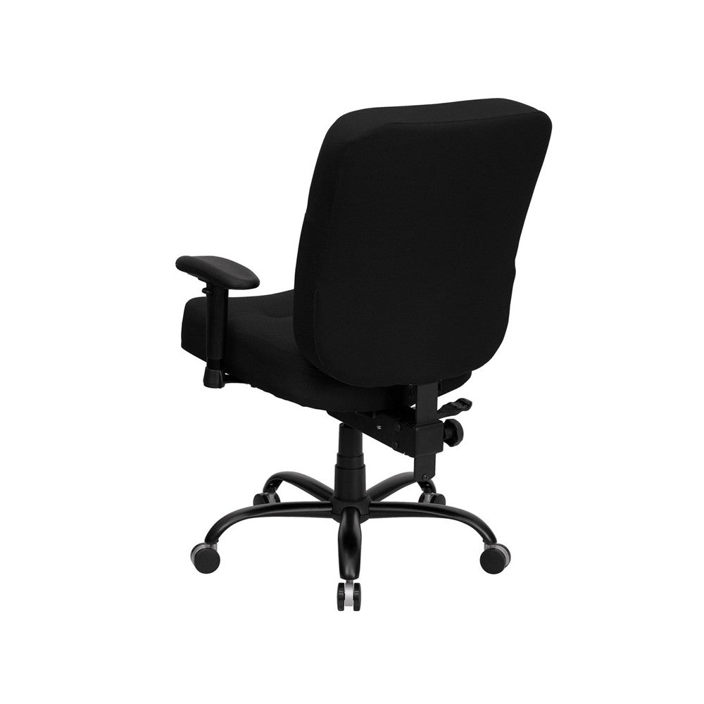 Big & Tall 400 lb. Rated Black Fabric Rectangular Back Ergonomic Office Chair with Arms