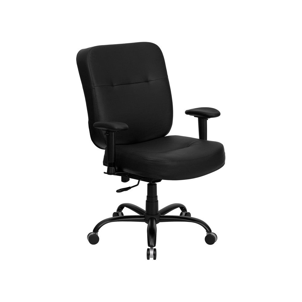 Big & Tall 400 lb. Rated Black LeatherSoft Executive Ergonomic Office Chair with Adjustable Arms