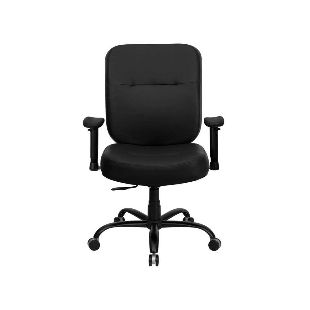 Big & Tall 400 lb. Rated Black LeatherSoft Executive Ergonomic Office Chair with Adjustable Arms