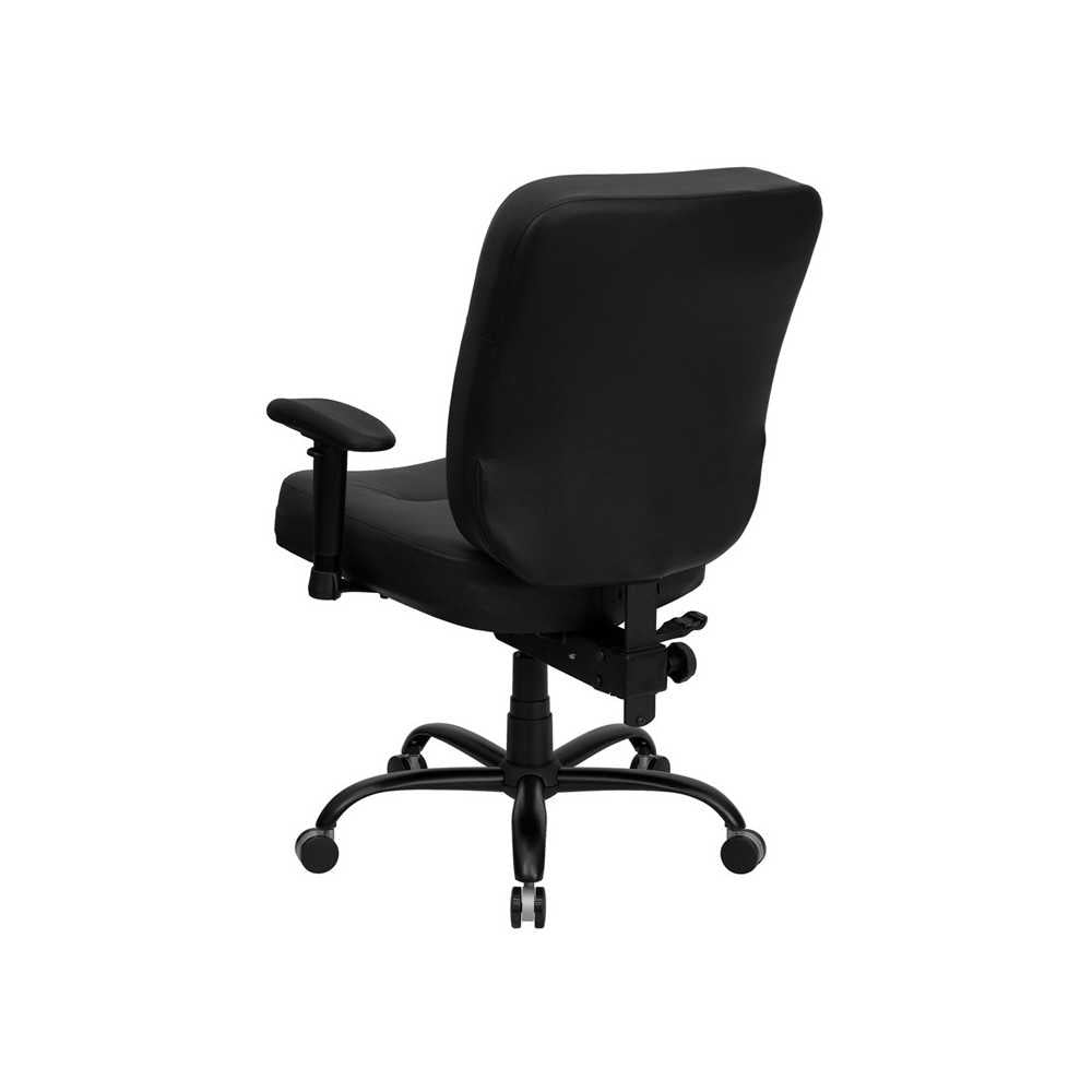 Big & Tall 400 lb. Rated Black LeatherSoft Executive Ergonomic Office Chair with Adjustable Arms