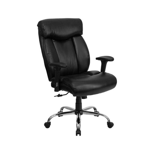 Big & Tall 400 lb. Rated Black LeatherSoft Executive Ergonomic Office Chair with Full Headrest & Arms