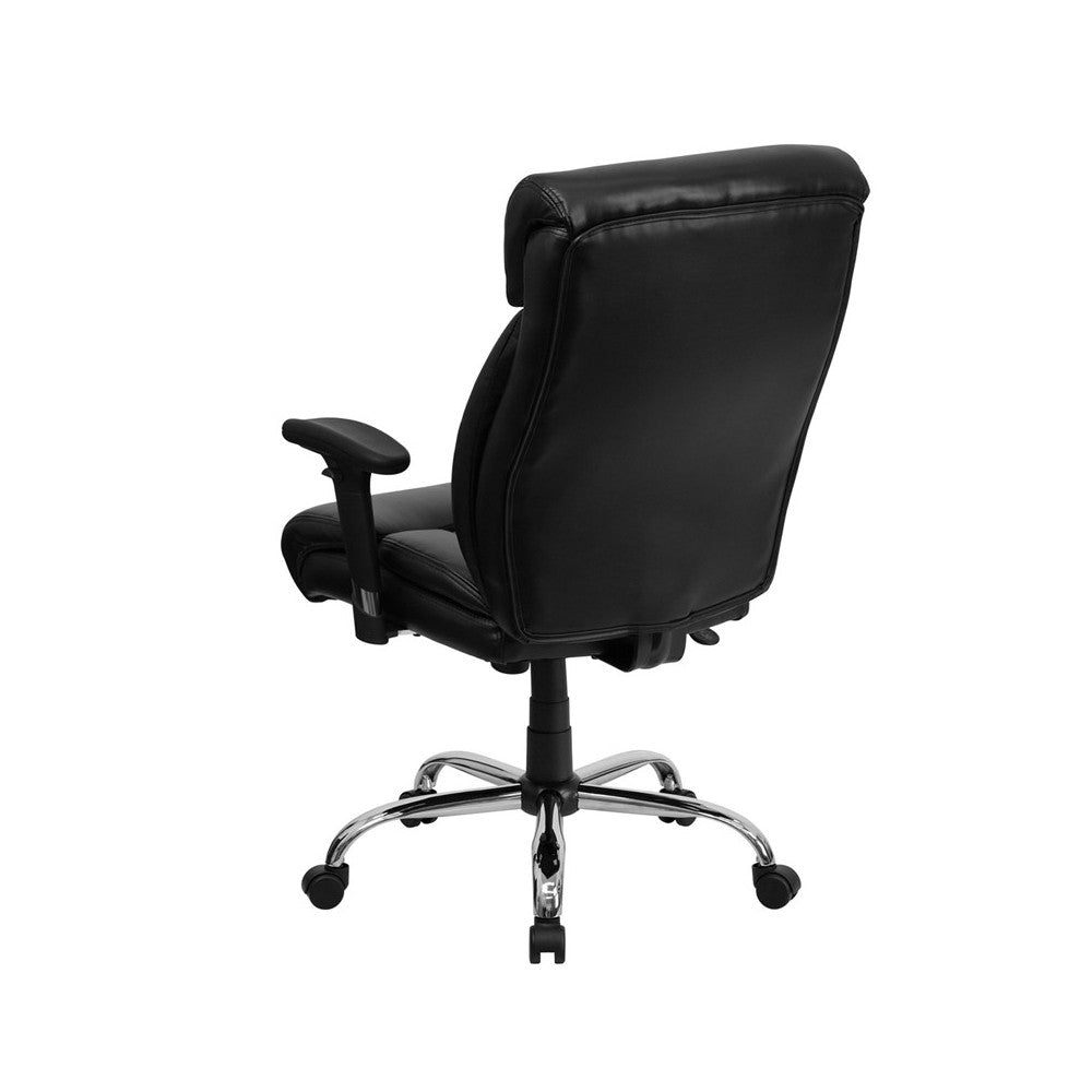 Big & Tall 400 lb. Rated Black LeatherSoft Executive Ergonomic Office Chair with Full Headrest & Arms