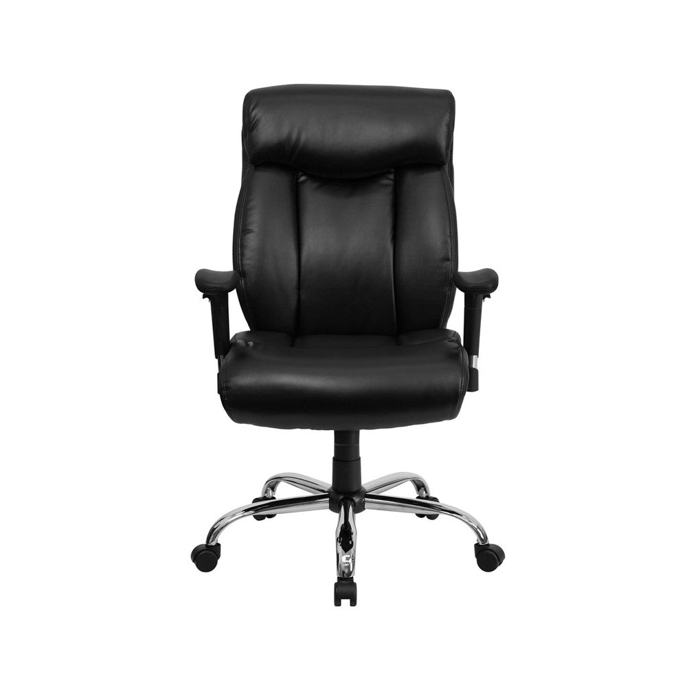 Big & Tall 400 lb. Rated Black LeatherSoft Executive Ergonomic Office Chair with Full Headrest & Arms