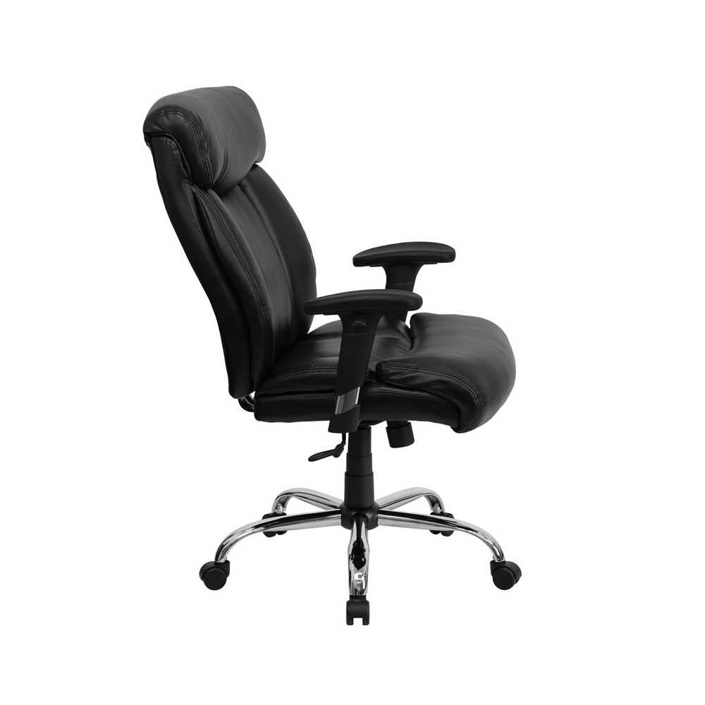 Big & Tall 400 lb. Rated Black LeatherSoft Executive Ergonomic Office Chair with Full Headrest & Arms