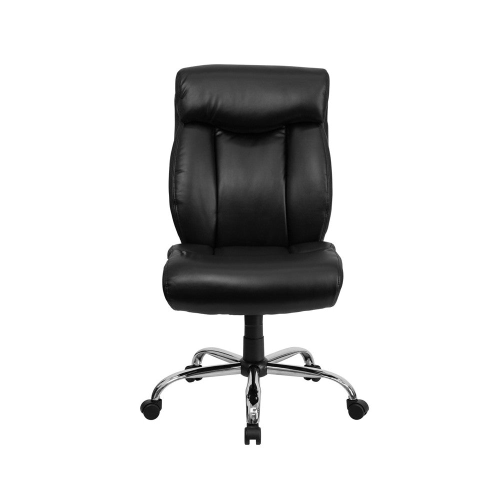 Big & Tall 400 lb. Rated Black LeatherSoft Executive Ergonomic Office Chair with Full Headrest