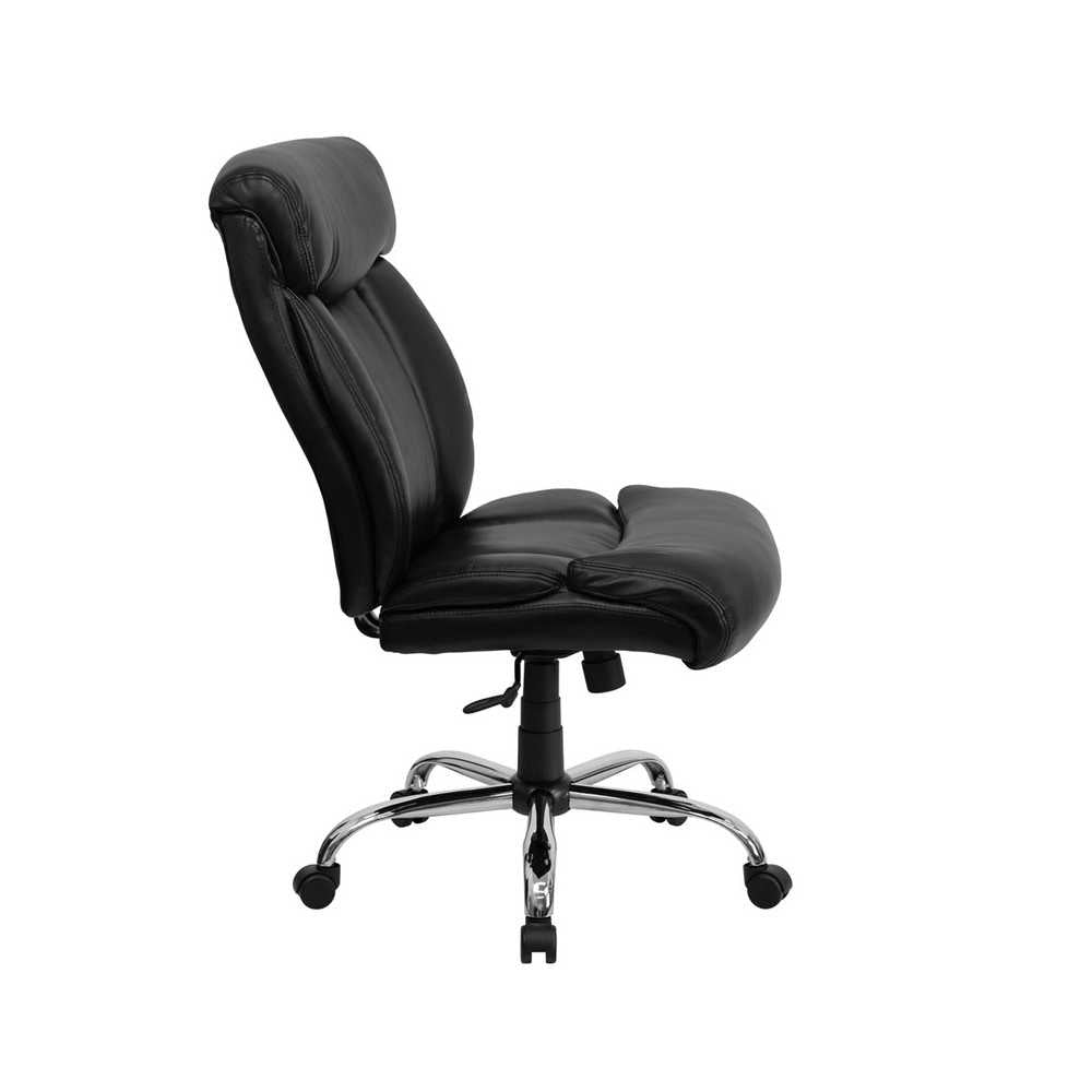 Big & Tall 400 lb. Rated Black LeatherSoft Executive Ergonomic Office Chair with Full Headrest