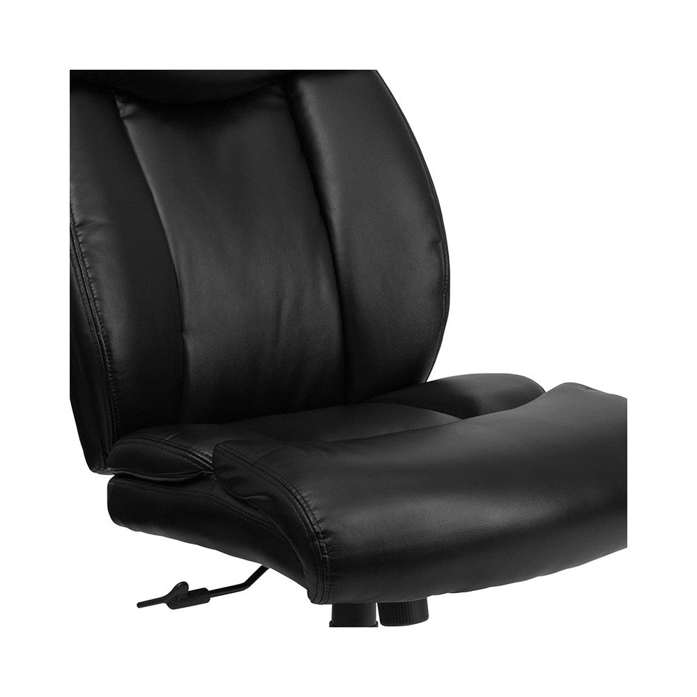 Big & Tall 400 lb. Rated Black LeatherSoft Executive Ergonomic Office Chair with Full Headrest