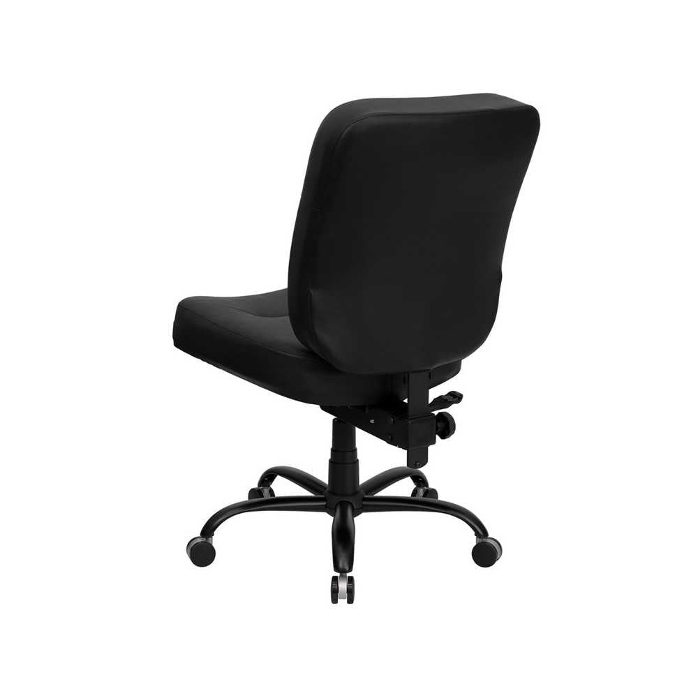 Big & Tall 400 lb. Rated Black LeatherSoft Executive Swivel Ergonomic Office Chair with Rectangle Back