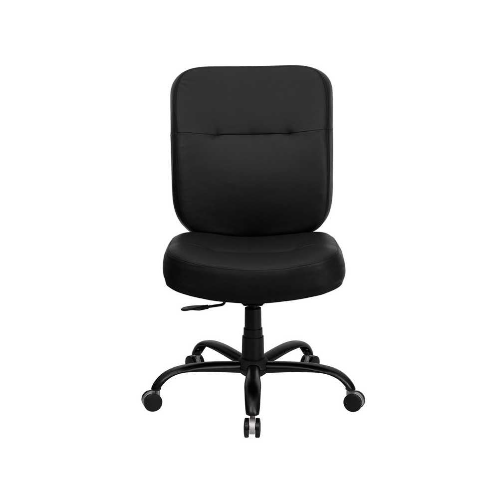 Big & Tall 400 lb. Rated Black LeatherSoft Executive Swivel Ergonomic Office Chair with Rectangle Back