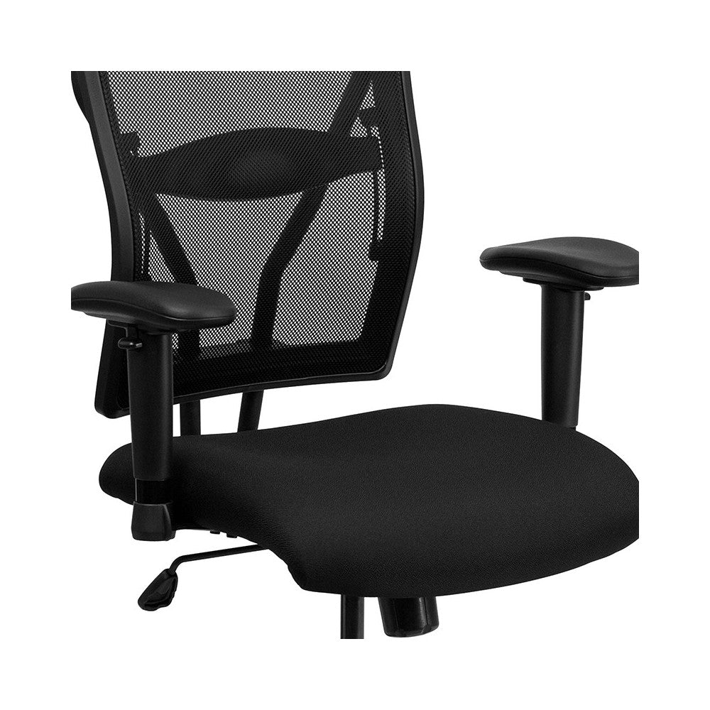 Big & Tall 400 lb. Rated Black Mesh Executive Swivel Ergonomic Office Chair with Adjustable Arms