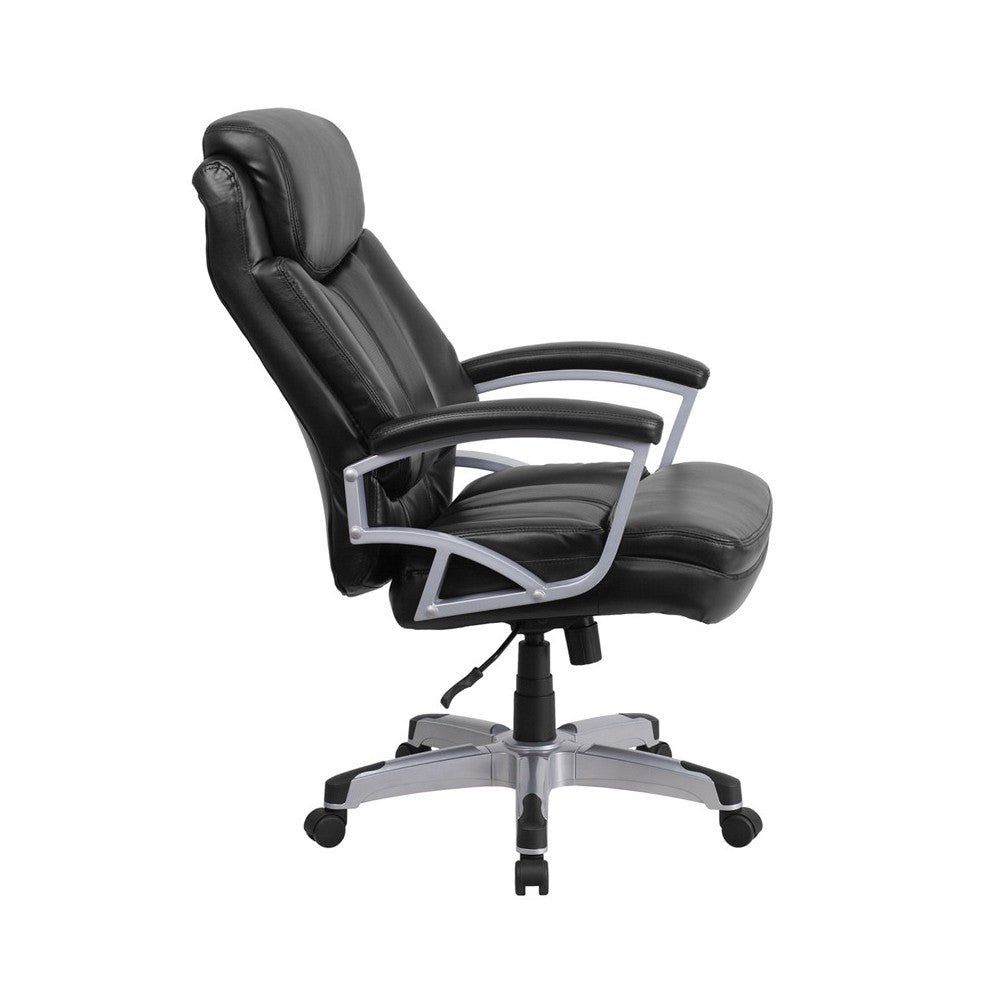 Big & Tall 500 lb. Rated Black LeatherSoft Executive Swivel Ergonomic Office Chair with Arms