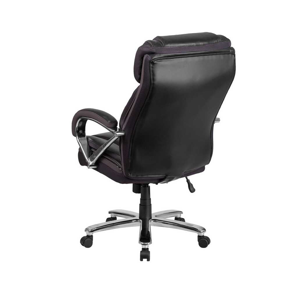 Big & Tall 500 lb. Rated Black LeatherSoft Executive Swivel Ergonomic Office Chair with Extra Wide Seat