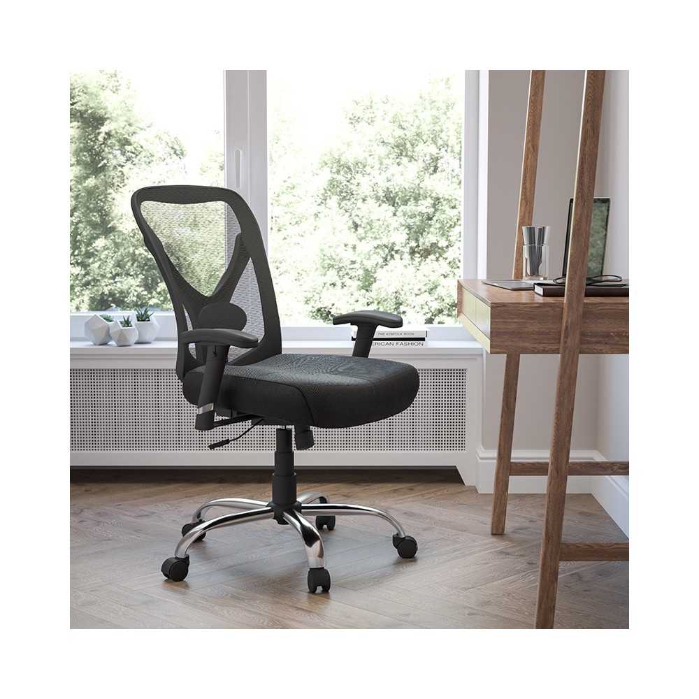Big & Tall Office Chair | Adjustable Height Mesh Swivel Office Chair with Wheels