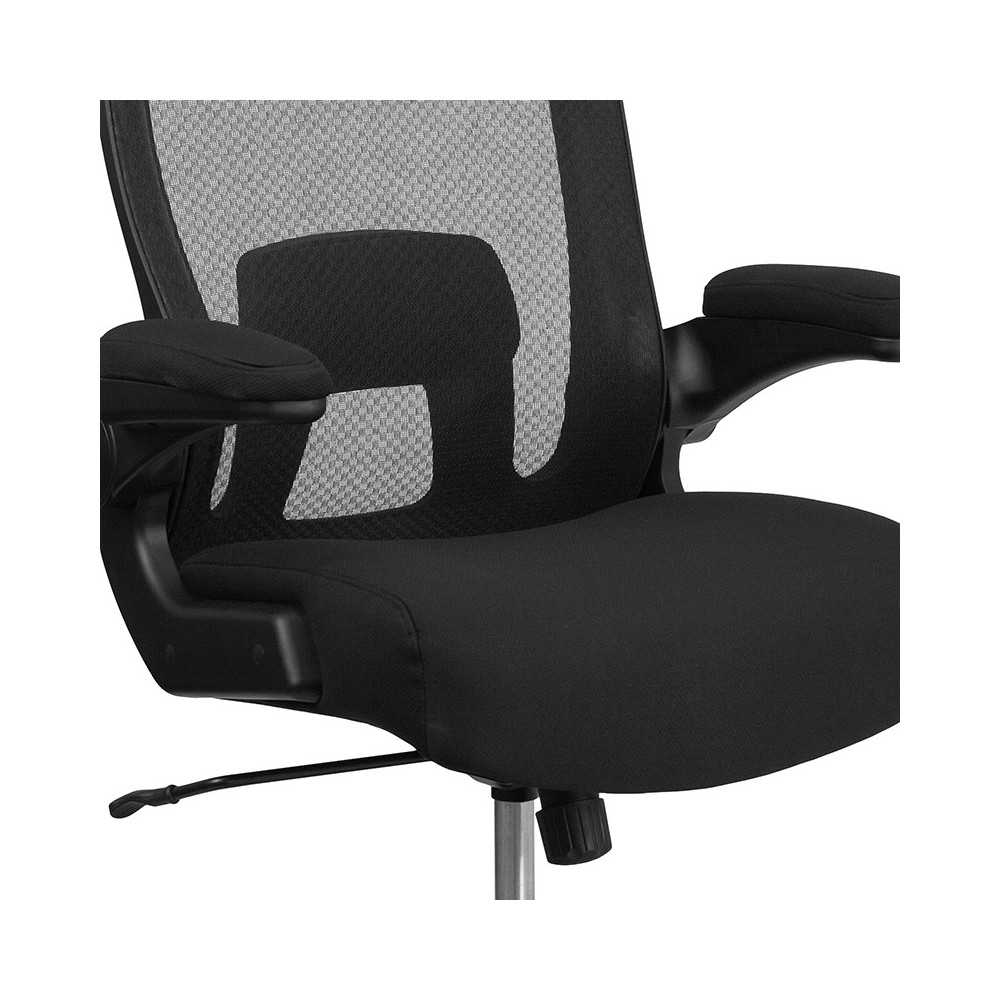 Big & Tall Office Chair | Black Mesh Executive Swivel Office Chair with Lumbar and Back Support and Wheels