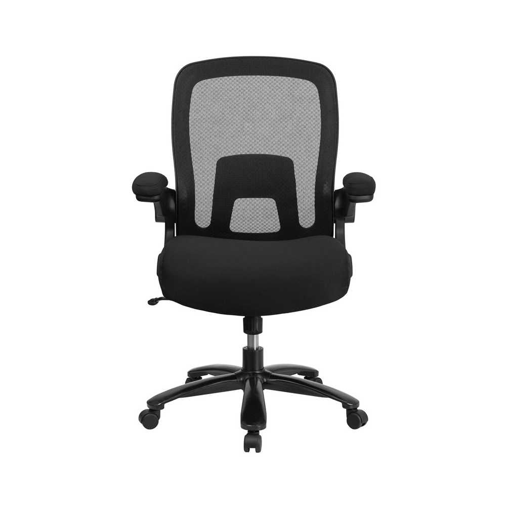 Big & Tall Office Chair | Black Mesh Executive Swivel Office Chair with Lumbar and Back Support and Wheels