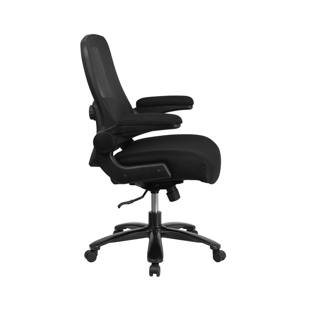 Big & Tall Office Chair | Black Mesh Executive Swivel Office Chair with Lumbar and Back Support and Wheels