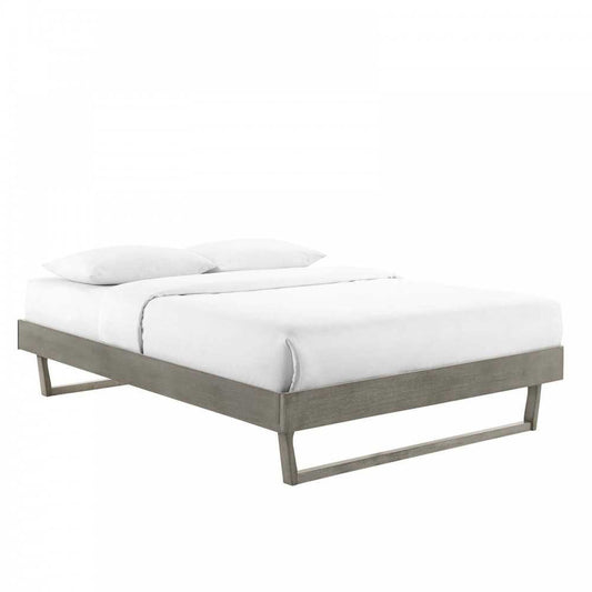 Billie Full Wood Platform Bed Frame, Gray