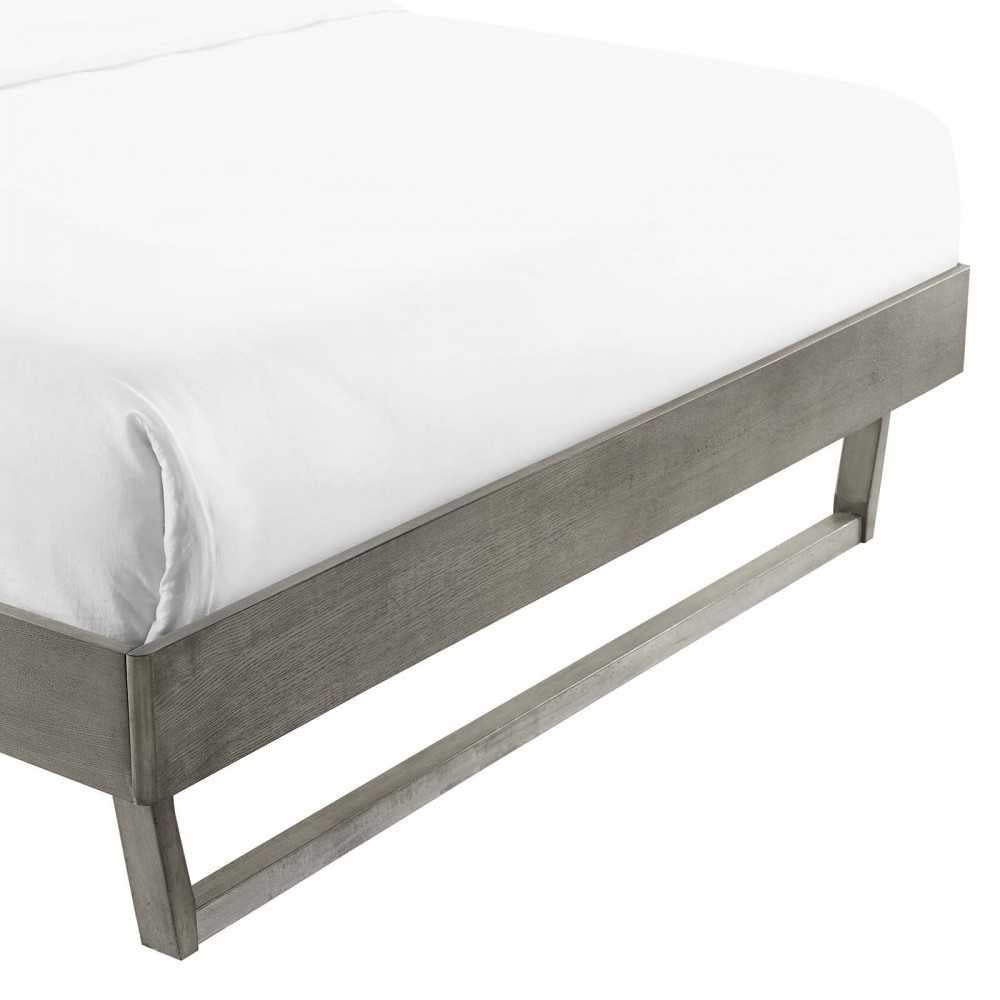 Billie Full Wood Platform Bed Frame, Gray