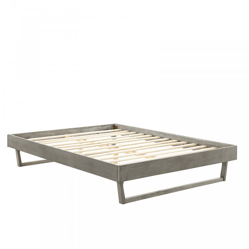 Billie Full Wood Platform Bed Frame, Gray