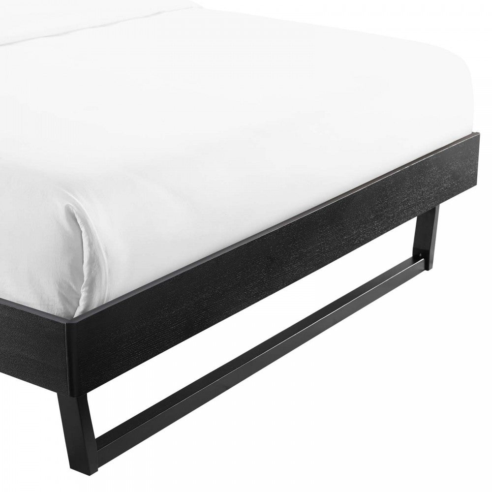 Billie Full Wood Platform Bed Frame, Black