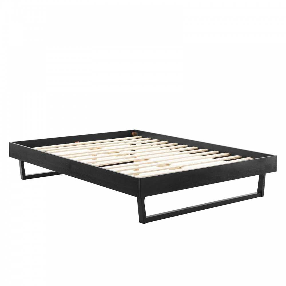 Billie Full Wood Platform Bed Frame, Black