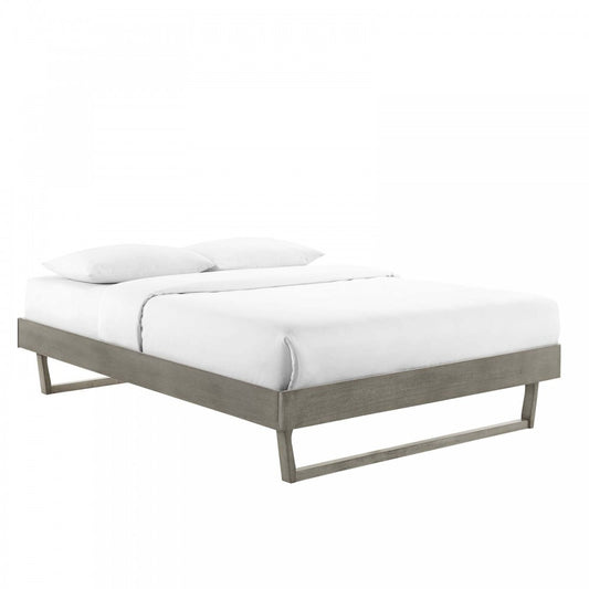 Billie Queen Wood Platform Bed Frame, Gray