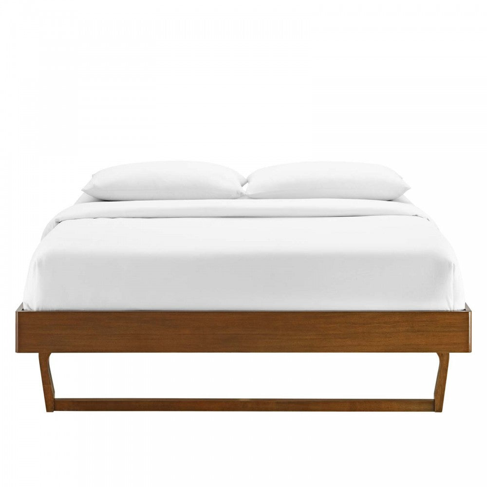 Billie Queen Wood Platform Bed Frame, Walnut