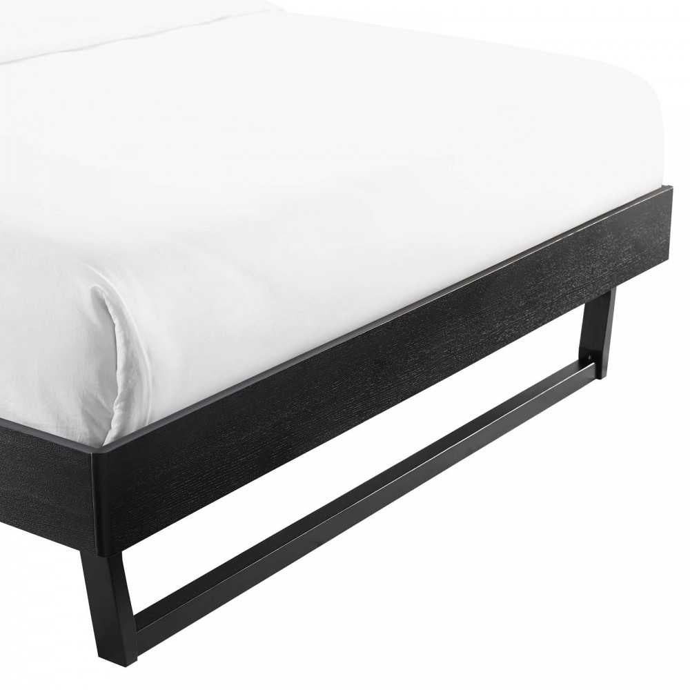 Billie Queen Wood Platform Bed Frame, Black