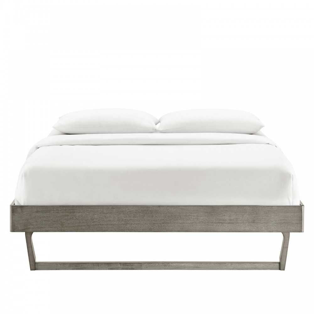 Billie Twin Wood Platform Bed Frame, Gray