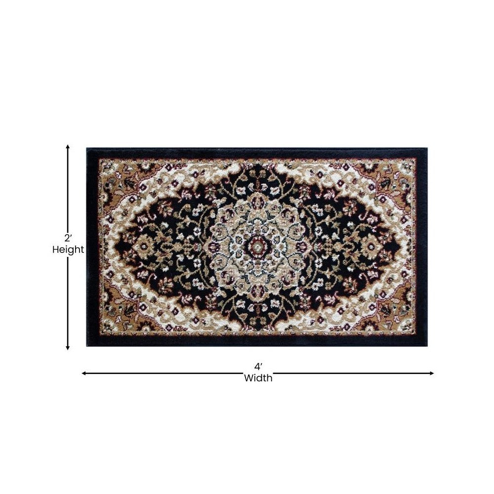 Black 2x3 Persian Area Rug