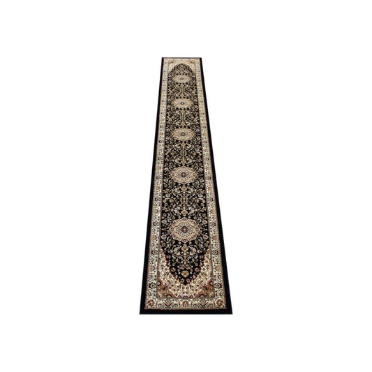 Black 3x20 Persian Area Rug
