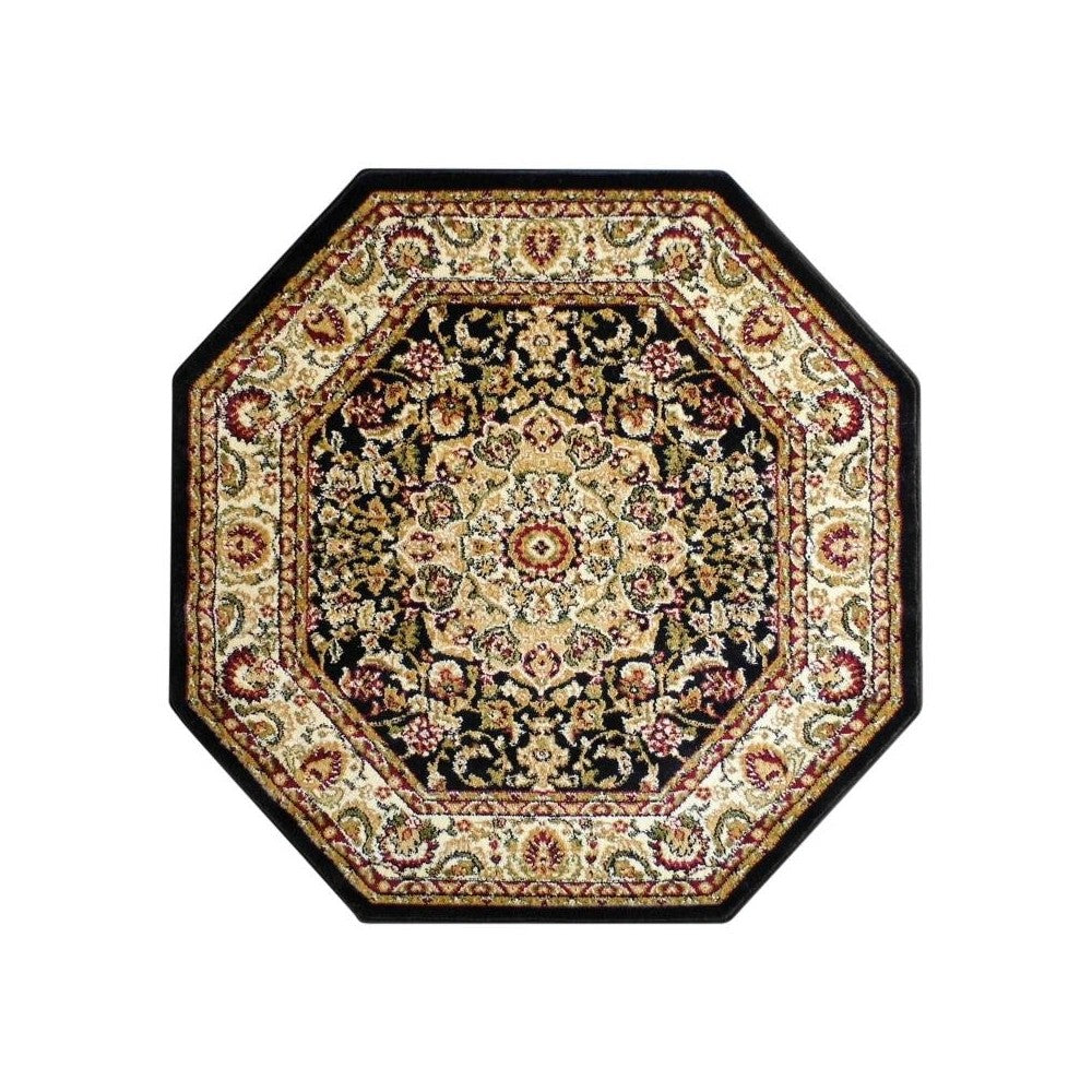Black 4x4 Persian Area Rug